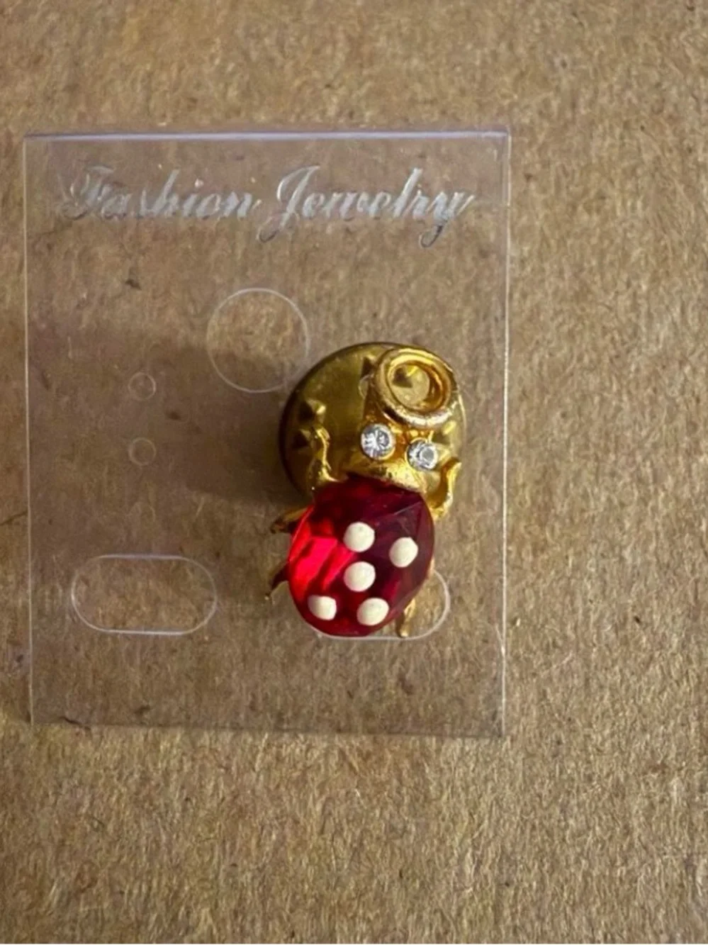Fashion Jewelry Red and Gold Ladybug Brooch